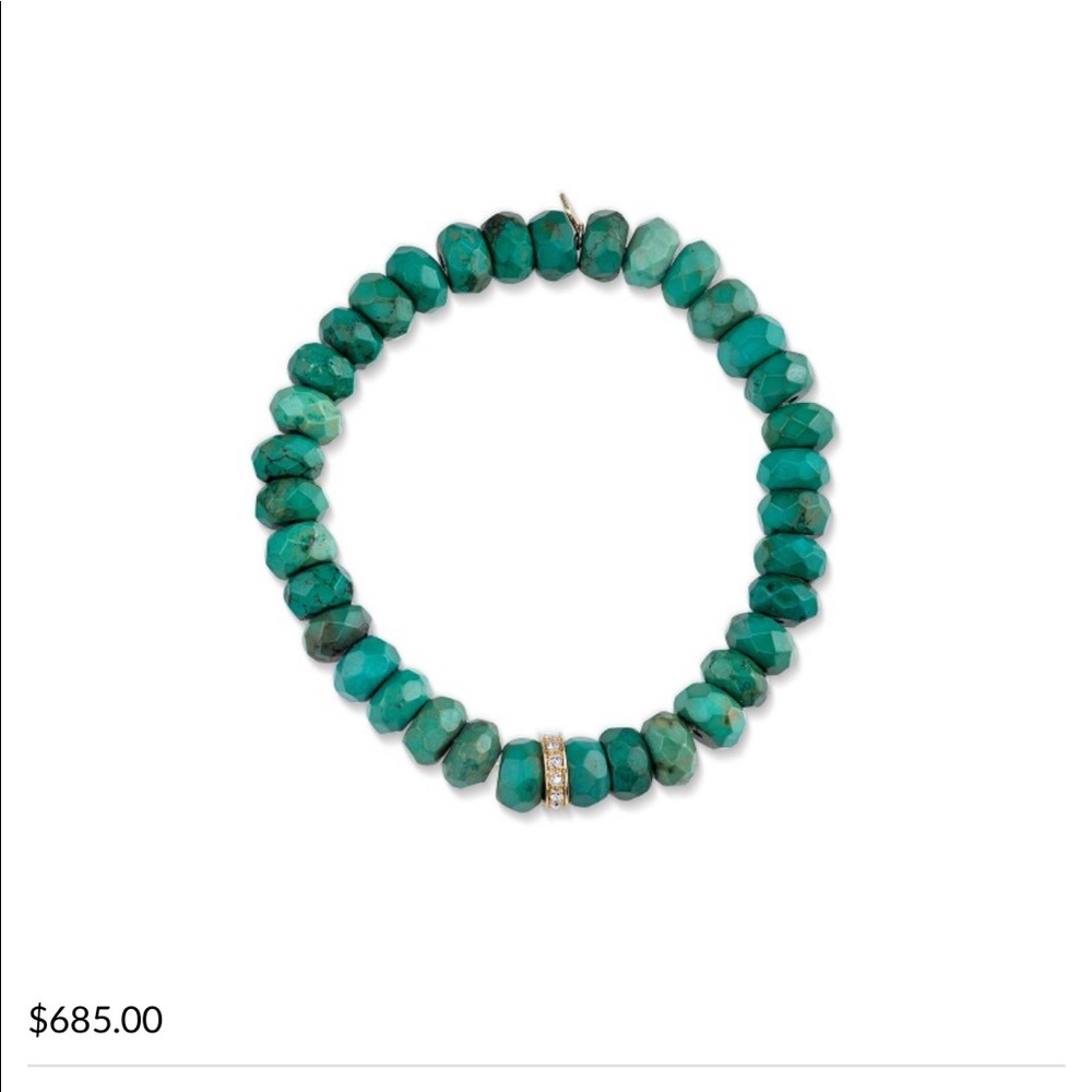 Sydney Evan turquoise bead stretch charm bracelet